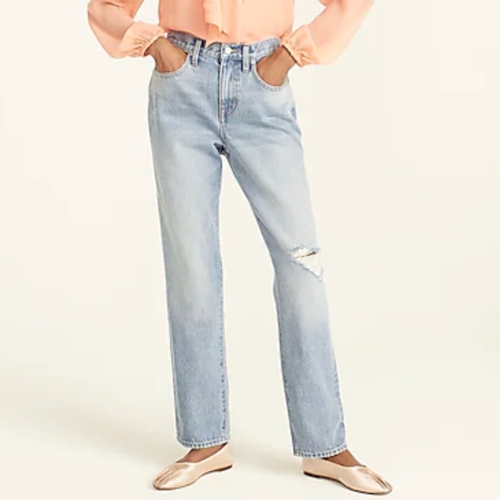 jcrew 29Petite Slouchy boyfriend jean in Basin wash